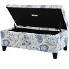 MAYEERTY Luxury Storage Ottoman, Floral Patterned Fabric Soft-Close Hinges Hidden Compartment, Living Room Bedroom - 3 of 4