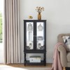 48" Curio Display Cabinet, Display Cabinet with Adjustable Glass Shelves, Wooden Storage Cabinet for Kitchen Living Room Bedroom Office - 2 of 4
