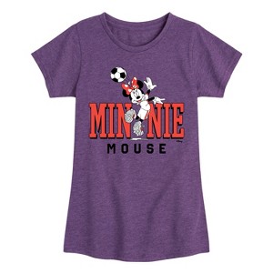 Girls' - Disney - Minnie Name Soccer Fitted Short Sleeve Graphic T-Shirt - 1 of 4