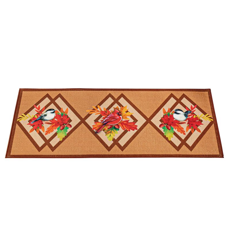 Collections Etc Skid Resistant Chickadee and Cardinal Runner Rug 20" x 48", 1 of 4