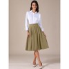INSPIRE CHIC Women's High Waisted Flowy A-Line Casual Long Skirt with Pockets Midi Skirts - 2 of 4