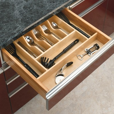 Maple Wood 9-Compartment Cutlery Tray Insert