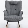 35.5-inch rocking chair, cotton and linen cushioned gliding chair with high backrest armrests, living room and bedroom - 3 of 4