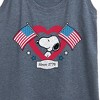Women's - Peanuts - Snoopy Since 1776 Flag Heart Graphic Racerback Tank - 2 of 4