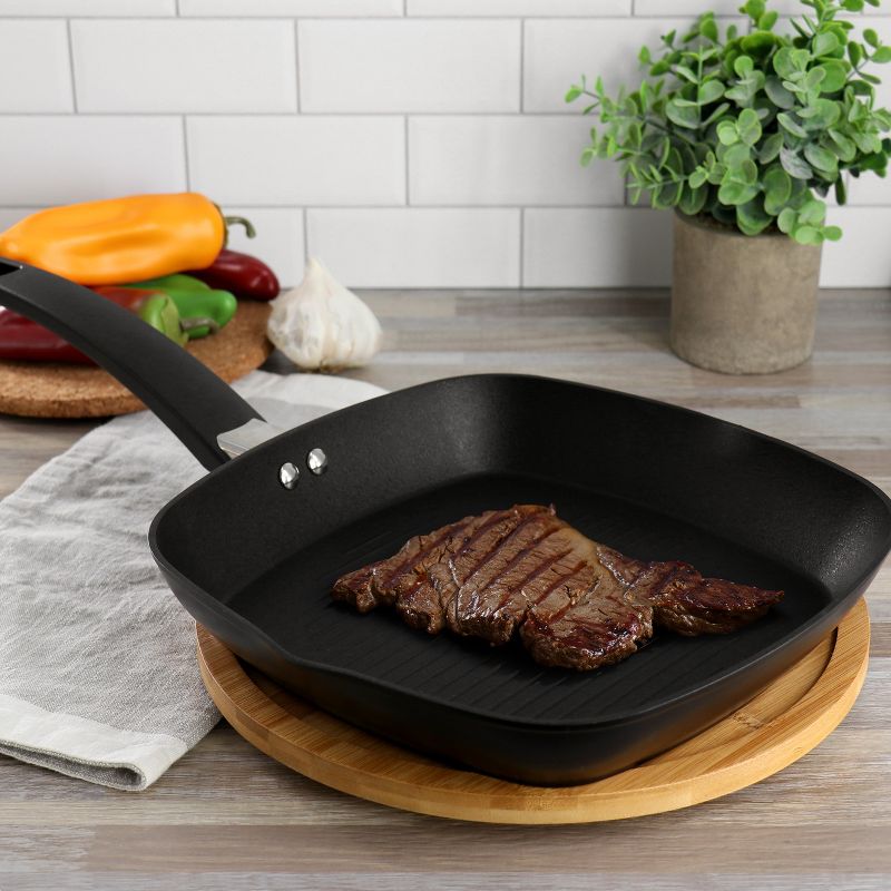 Oster Connelly 10 Inch Nonstick Aluminum Grill Pan in Black, 5 of 6