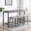 TiramisuBest 4-Piece Bar Table Set with Power Outlet,Industrial Dining Table & Chairs Set for Living Room, Dining Room, Game Room, Grey & Black - 3 of 4