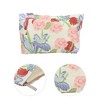 Unique Bargains Reusable Floral Print Handheld Makeup Bag White Red Pink 1 Pc - 3 of 4