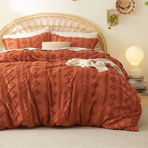 3 Pieces Boho Duvet Cover Set for All Seasons Soft Shabby Chic Embroidery Boho Bedding - 1 of 4