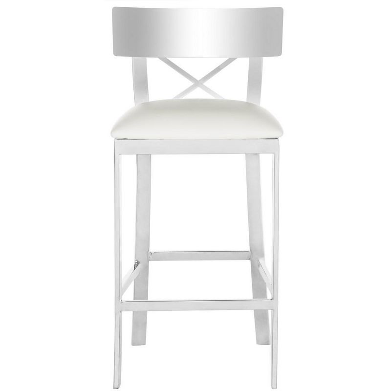 Zoey 35"H Stainless Steel Cross Back Counter Stool  - Safavieh, 1 of 10