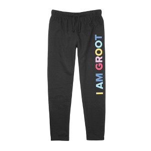 Junior's Marvel: Guardians of the Galaxy Colorful I Am Groot  Jogger Sweatpants - Black - Medium - 1 of 3