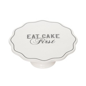 Totalee Gift Eat Cake First Cer Pedestal Ceramic White - 1 of 3