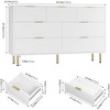 Modern Fluted 5/6/7 Drawer Dresser, Large Natural Wood Chest of Drawers with Gold Handles, Bedroom Storage Organizer, Stylish Dresser - 2 of 4