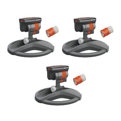 Gardena 84-BZMX Outdoor ZoomMaxx Oscillating Sprinkler on Weighted Sled Base for Lawn, Yard, and Garden (3 Pack)