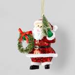 Sparkling Santa with Tree & Wreath Christmas Tree Ornament - Wondershop™