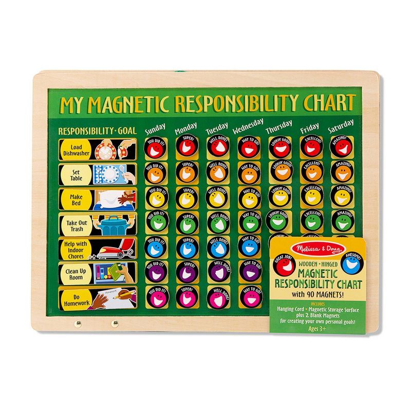 Melissa &#38; Doug Deluxe Wooden Magnetic Responsibility Chart With 90 Magnets, 4 of 13