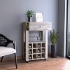 Gulches 12 Bottle Wine Rack with Casters, 8 Capacity Stemware Rack and Spacious Drawer Easy Mobility - 2 of 4