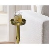 Royal Hampton 6 Inch Round Drink Side Table with Turned Pedestal Metal Base - 3 of 4