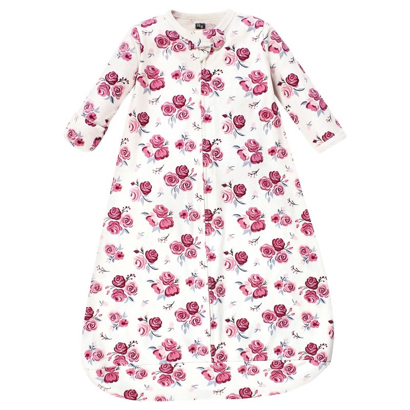 Hudson Baby Infant Girl Cotton Long-Sleeve Wearable Sleeping Bag, Sack, Blanket, Roses, 4 of 6