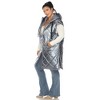 White Mark Plus Size Metallic Diamond Puffer Vest - 2 of 4