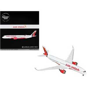Airbus A350-900 Commercial Aircraft "Air India" White w/Striped Tail "Gemini 200" 1/200 Diecast Model Airplane by GeminiJets - 1 of 3