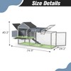 Resenkos Outdoor Wooden Chicken Coop With Nesting Box, Run & Resting Room, Grey, Perfect For Backyard Farming, - 2 of 4