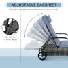 PAGED Wicker Outdoor Chaise Lounge Pool Lounge Chairs with 5-Level Adjustable Backrest All Weather Reclining Chair with Wheels for Outside - 3 of 4