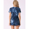 cheibear Women's Tie Dye Short Sleeves Sleepshirt with Shorts Lounge Sleepwear Pajama Set - 4 of 4