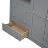 NicBex Full Size Loft Bed with Built-in Wardrobe Desk Storage Shelves and Drawers Gray - 4 of 4