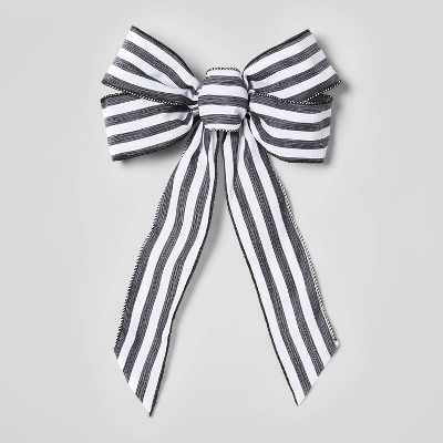 Striped Bow Tree Topper Black/White - Wondershop™