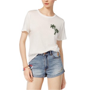 Carbon Copy Womens Palm Basic T-Shirt, White, Medium - 1 of 1