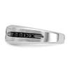 Black Bow Jewelry Mens 8mm 14K White Gold Black Rhodium Black/White Diamond Tapered Band - 4 of 4