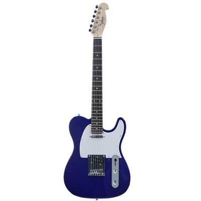 Monoprice Retro Classic Electric Guitar with Gig Bag, Blue, Right, Single-Cutaway Solid Body, Perfect For Beginners - Indio Series
