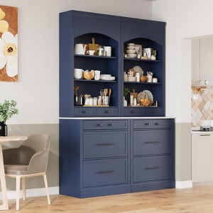 Bella Depot Freestanding 83.7" Tall Kitchen Hutch Pantry Cabinet - 1 of 4