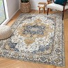 Washable Vintage Medallion Throw Rug, Low Pile Non-Slip Non-Shedding Soft Carpet for Living Room Dining Room Home Office - 3 of 4