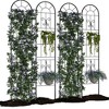 Pack Metal Trellis for Climbing Plants Outdoor, 55x12 Inch Garden Trellis for Vines/Flowers/Vegetables - Black Iron Plant Trellis Outdoor - 4 of 4