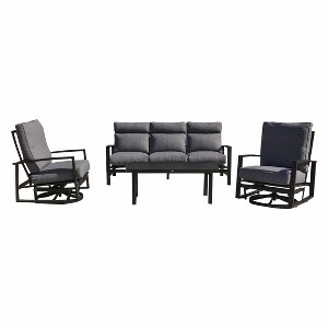 Courtyard Casual Santorini 4 pc Sofa Swivel Seating Group  Includes:  One Sofa, Two Swivel Gliders and One Coffee Table - 1 of 4