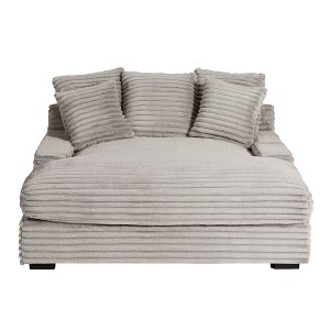 Dolonm Modern Double Sleeper Sofa Comfortable Cloud Couch Soft Fluffy Corduroy Upholstery with Square Armrests - 1 of 4
