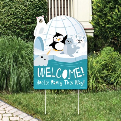 Big Dot of Happiness Arctic Polar Animals - Party Decorations - Winter Baby Shower or Birthday Party Welcome Yard Sign