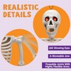Joyfy 24'' Halloween Hanging Posable Skeleton with LED Red Glowing Eyes, Full Body Skeleton with Movable Joints, Haunted House Party Props Decor - 3 of 4