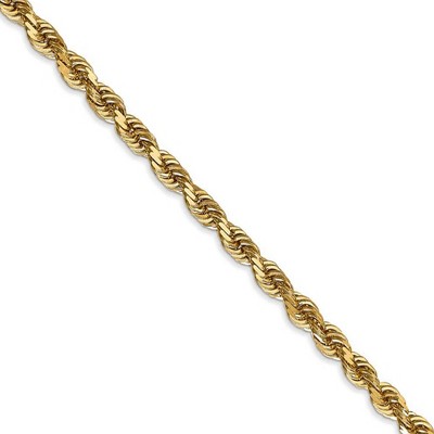 Black Bow Jewelry 4mm, 14k Yellow Gold, D/C Quadruple Rope Chain Necklace