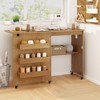 Tangkula Sewing Machine Table with Charging Station Folding Sewing Cabinet w/Lockable Casters - 2 of 4