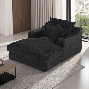 47.24" Modern Compression Sofa with Double-Layer Cushion, S-Shaped Armrest & Lumbar Pillow - 1 of 4