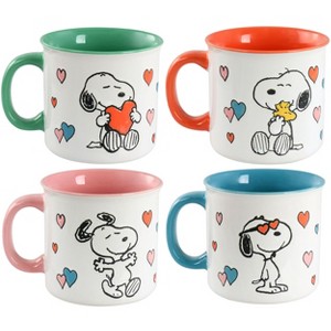 Peanuts Mothers Love 4 Piece 21 Ounce Camper Mug Set in Assorted Designs - 1 of 4