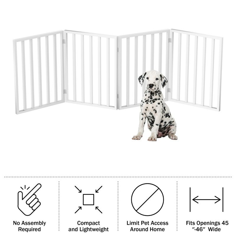 Pet Adobe Freestanding Foldable 4-Panel Pet Gate - White, 3 of 7