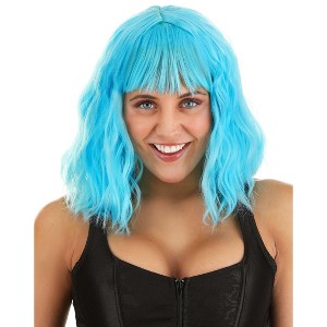 HalloweenCostumes.com One Size Fits Most  Women  Adult Sky Blue Wavy Wig, Blue - 1 of 2