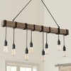 Possini Euro Design Tomas Black Wood Grain Island Pendant Chandelier 42 1/4" Wide Farmhouse Industrial Rustic 8-Light Fixture for Dining Room Kitchen - 2 of 4
