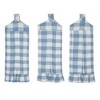 Annie Buffalo Check Blue Button Loop Tea Towel Set of 3 VHC Brands - 2 of 4
