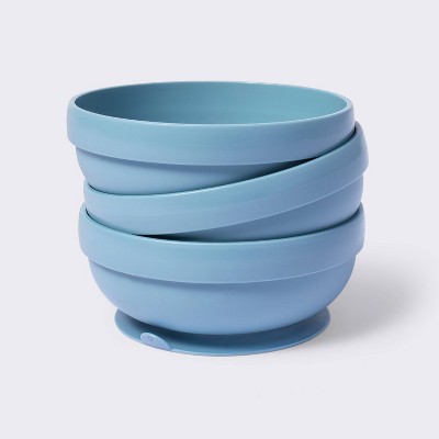 Suction Bowl - 3pk - Blue - Cloud Island&#8482;