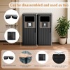 CAVINAS Dual Compartment Outdoor Trash Can, 2x80L Wood-Design Recycling Bin with Weatherproof Lids & Drainage Tray - 4 of 4