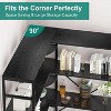 ODK Industrial Corner Bookshelf, 5-Tier L-Shaped Bookcase with Shelves, Heavy Duty Wooden Storage Display Shelf, Large Shelving Unit for Home Office - 4 of 4